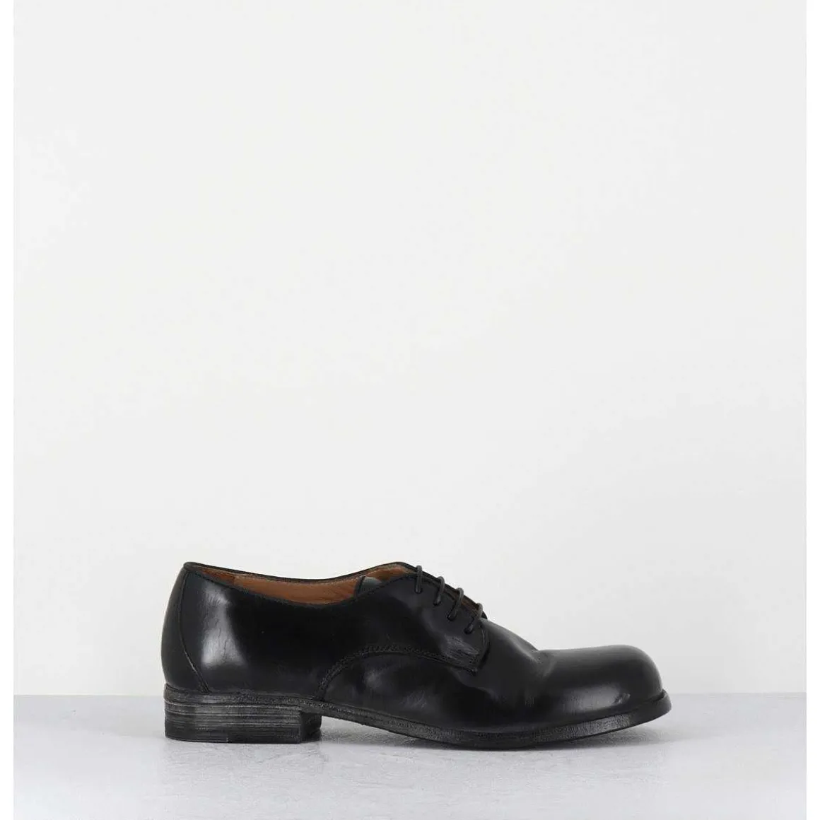 Derbies A Lacets En Cuir Noir Ligne Japonisante - 45401A Cris Nero