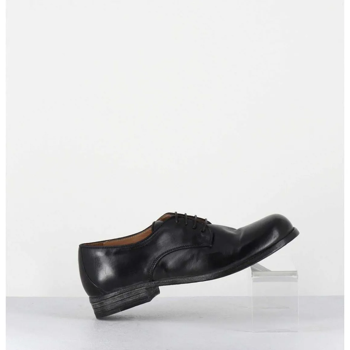 Derbies A Lacets En Cuir Noir Ligne Japonisante - 45401A Cris Nero