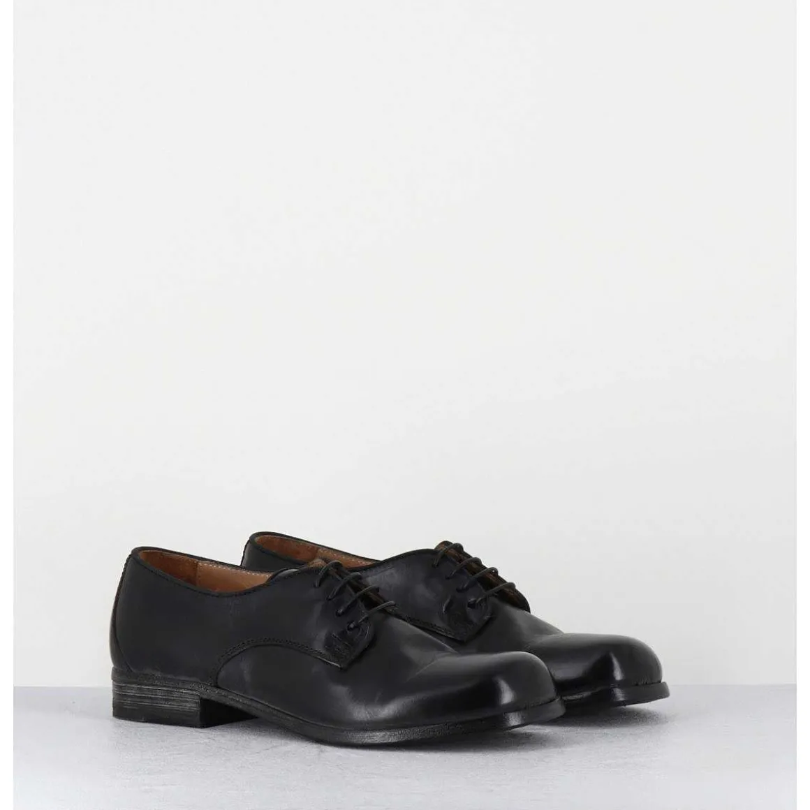 Derbies A Lacets En Cuir Noir Ligne Japonisante - 45401A Cris Nero