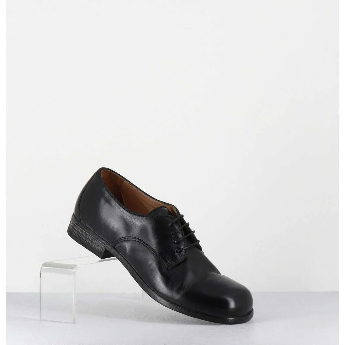Derbies A Lacets En Cuir Noir Ligne Japonisante - 45401A Cris Nero