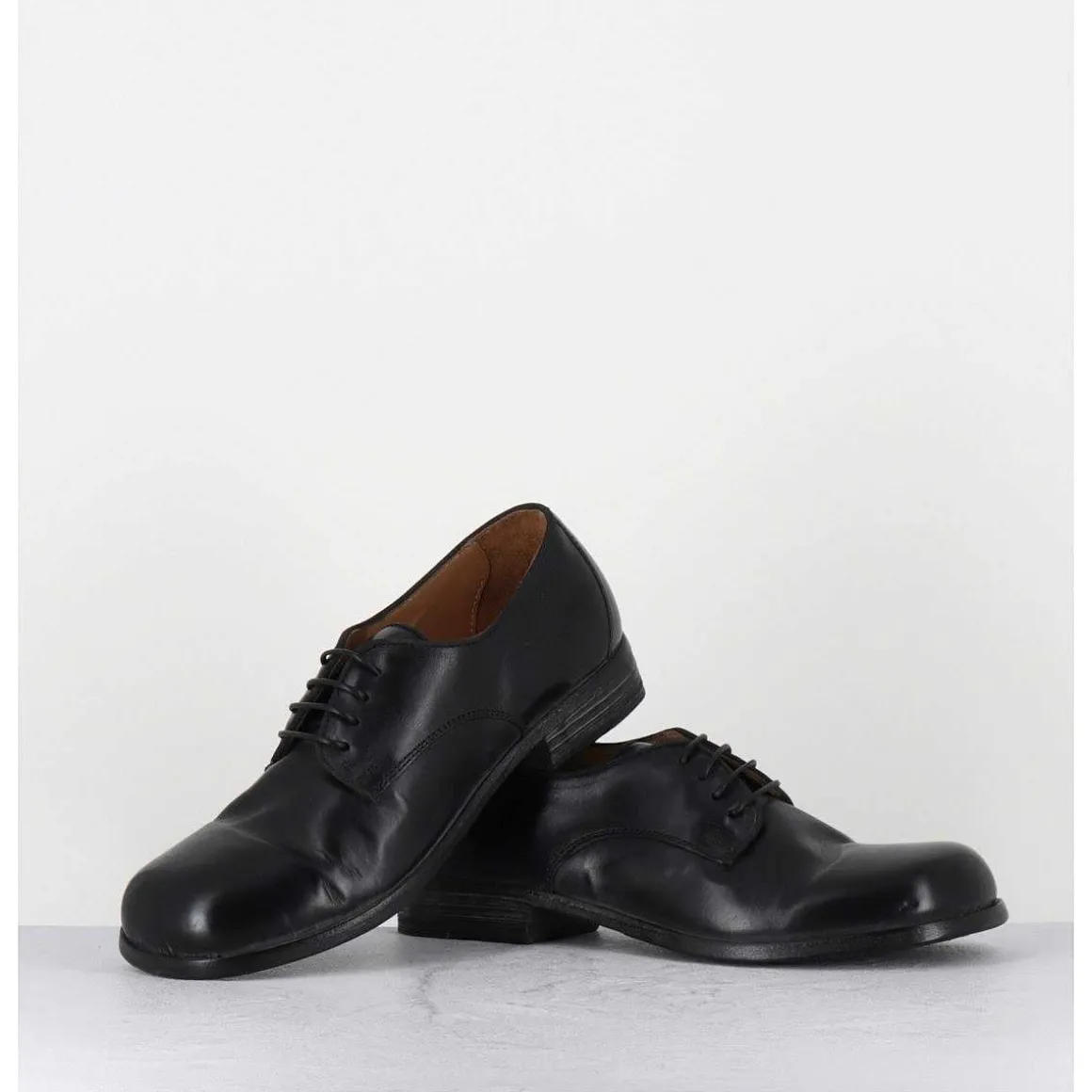 Derbies A Lacets En Cuir Noir Ligne Japonisante - 45401A Cris Nero