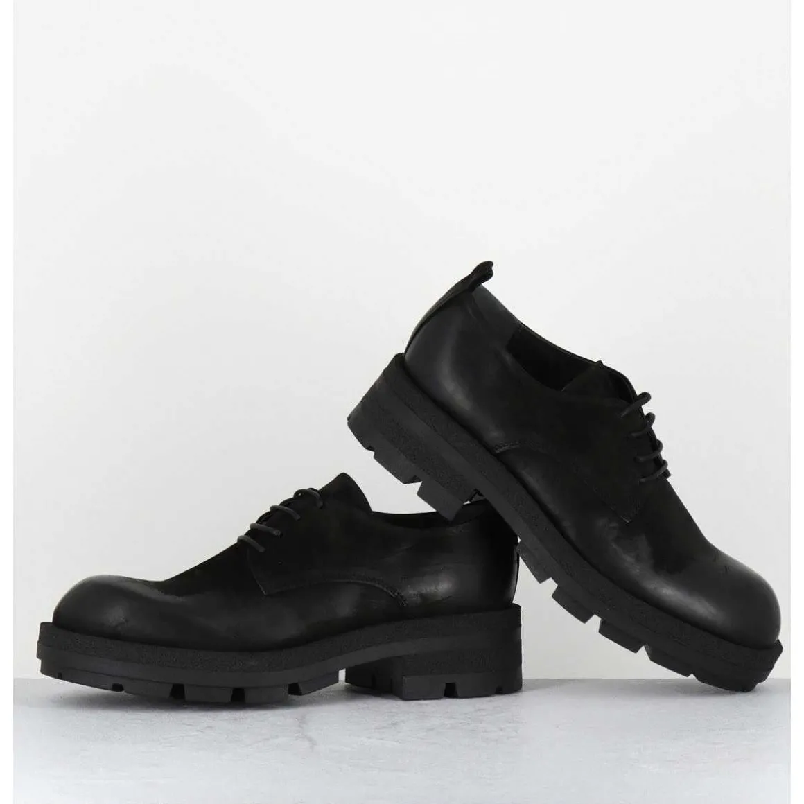 Derbies A Lacets En Nubuck Noir - Dabran Bis Siena Nero