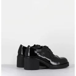 Derbies A Talon En Cuir Vernis Souple Noir - Yoshi Naplak Nero