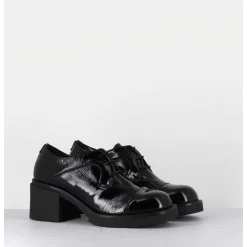Derbies A Talon En Cuir Vernis Souple Noir - Yoshi Naplak Nero