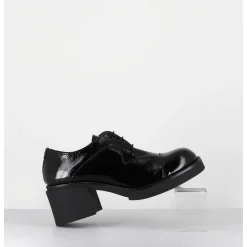 Derbies A Talon En Cuir Vernis Souple Noir - Yoshi Naplak Nero