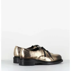 Derbies En Cuir Craquele Dore Effet Use - 61364 Crash Oro