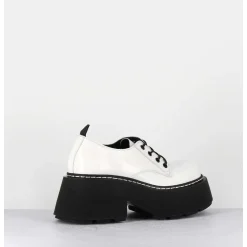 Derbies En Cuir Glace Blanc Semelle Epaisse - 1D7702D Buffy Ice