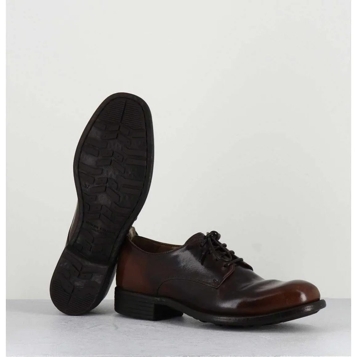 Derbies En Cuir Marron "Tie&Dye" - Calixte01 Old Moro