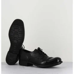 Derbies En Cuir Noir A Lacets - Calixte01 Nero