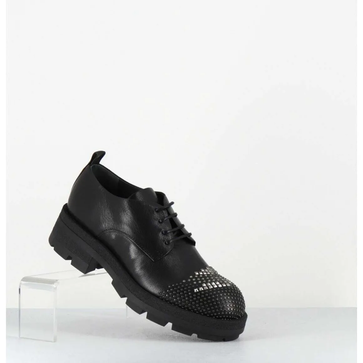 Derbies En Cuir Noir Bout Cloute - Dabran Siena Nero