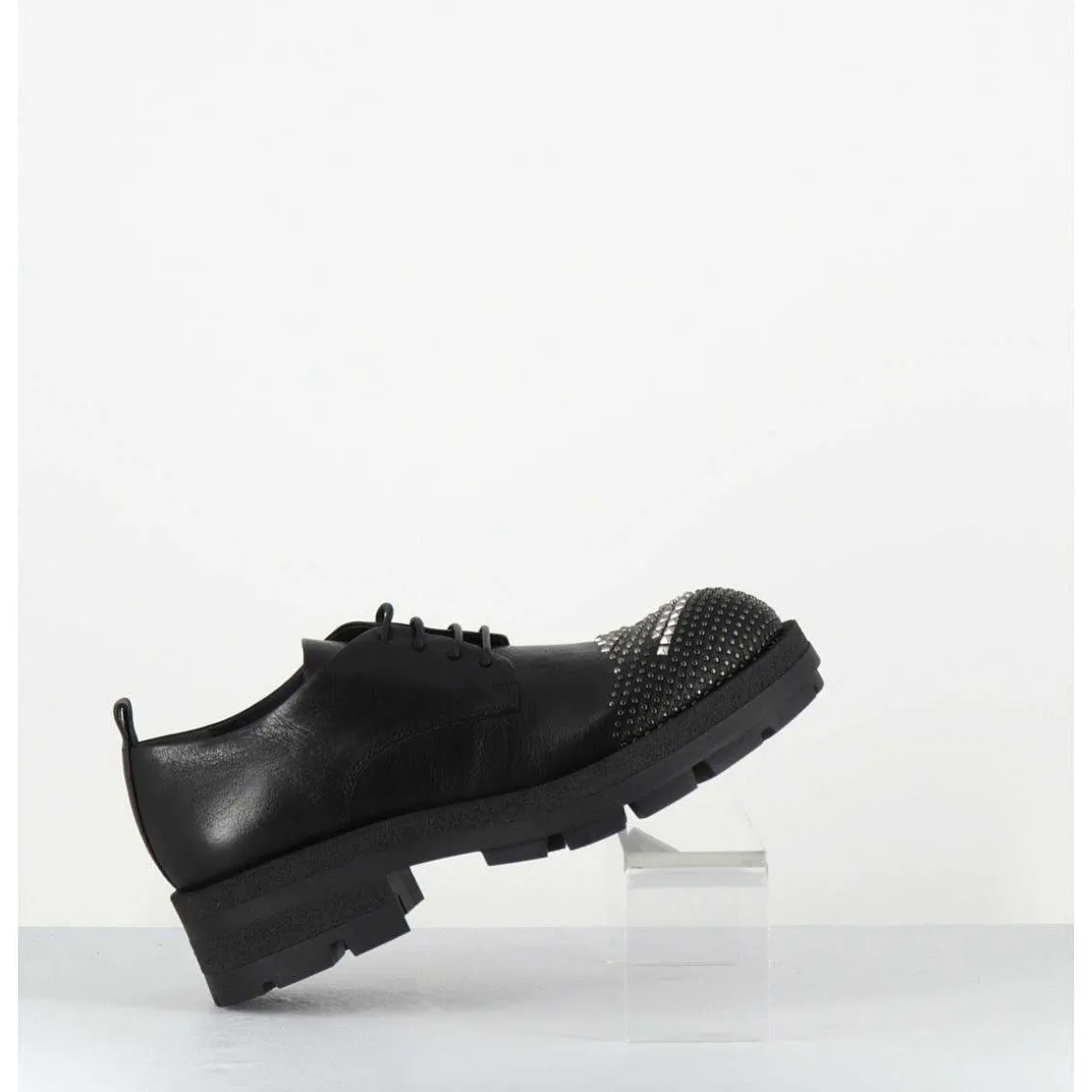 Derbies En Cuir Noir Bout Cloute - Dabran Siena Nero