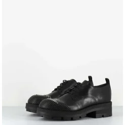 Derbies En Cuir Noir Bout Cloute - Dabran Siena Nero