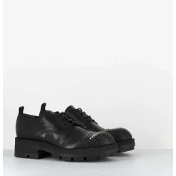 Derbies En Cuir Noir Bout Cloute - Dabran Siena Nero