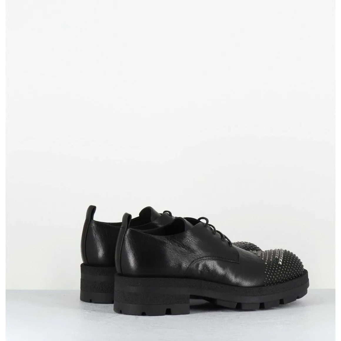 Derbies En Cuir Noir Bout Cloute - Dabran Siena Nero