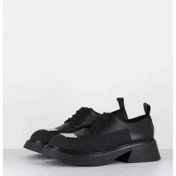 Derbies En Cuir Noir Bout Metallique - Pike Savana Nero