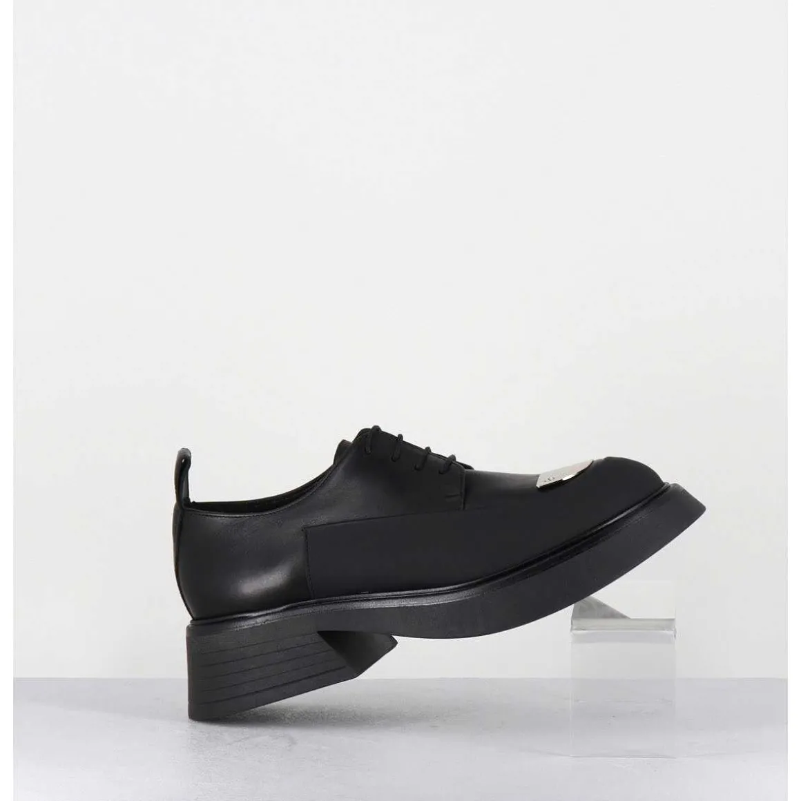 Derbies En Cuir Noir Bout Metallique - Pike Savana Nero