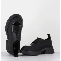 Derbies En Cuir Noir Bout Metallique - Pike Savana Nero