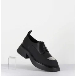 Derbies En Cuir Noir Bout Metallique - Pike Savana Nero