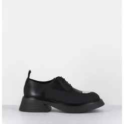 Derbies En Cuir Noir Bout Metallique - Pike Savana Nero
