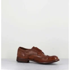 Derbies Fleuris En Cuir Camel - Lexikon001 Tabacco