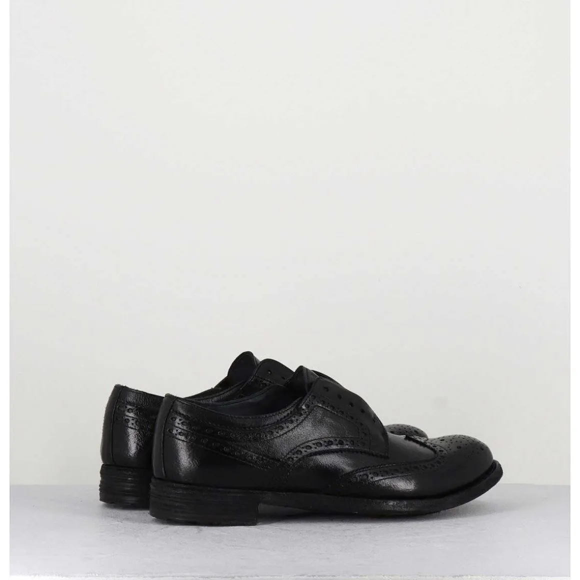 Derbies Fleuris En Cuir Noir - Lexikon001 Nero