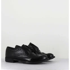 Derbies Fleuris En Cuir Noir - Lexikon001 Nero