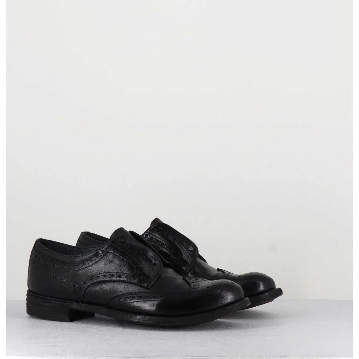 Derbies Fleuris En Cuir Noir - Lexikon001 Nero