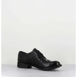 Derbies Fleuris En Cuir Noir - Lexikon001 Nero