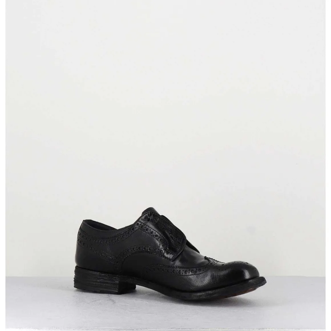 Derbies Fleuris En Cuir Noir - Lexikon001 Nero