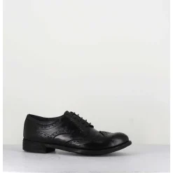Derbies Fleuris En Cuir Noir - Lexikon001 Nero