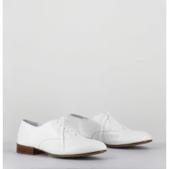 Derbies Minimalistes En Cuir Souple Blanc - Stja Cow White