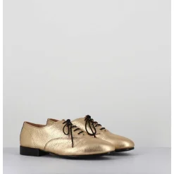 Derbies Minimalistes En Cuir Dore - Stja Cow Platino
