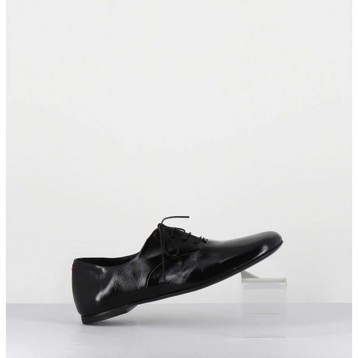 Derbies Plats En Cuir Souple Noir - Maya 04 Glaze Nero