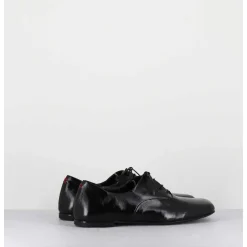 Derbies Plats En Cuir Souple Noir - Maya 04 Glaze Nero
