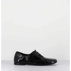 Derbies Plats En Cuir Souple Noir - Maya 04 Glaze Nero