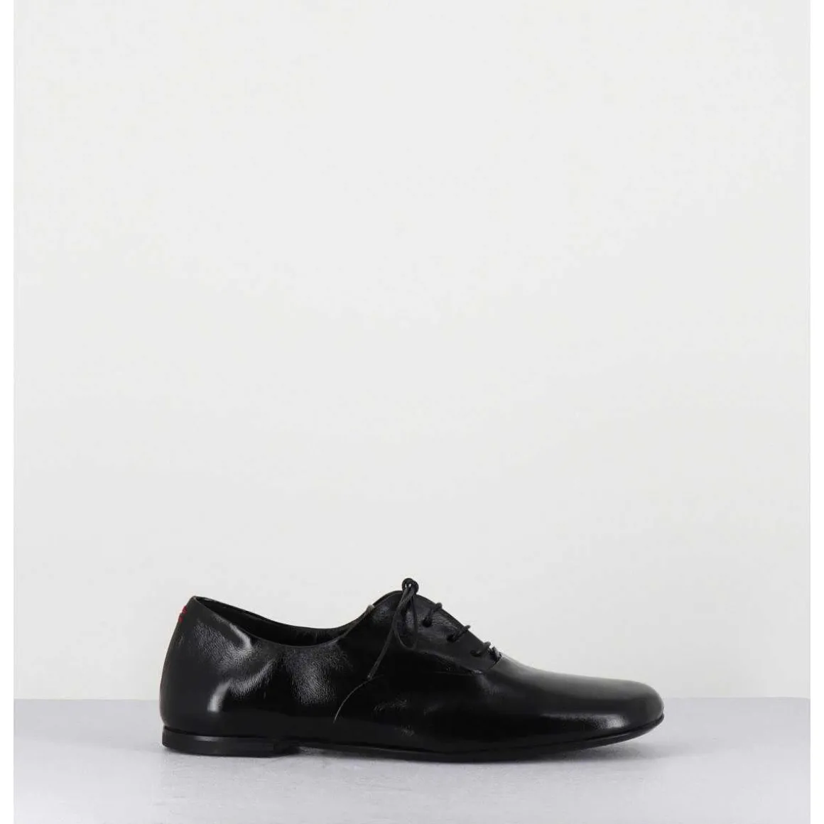 Derbies Plats En Cuir Souple Noir - Maya 04 Glaze Nero