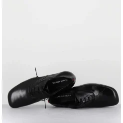 Derbies Plats En Cuir Souple Noir - Maya 04 Glaze Nero