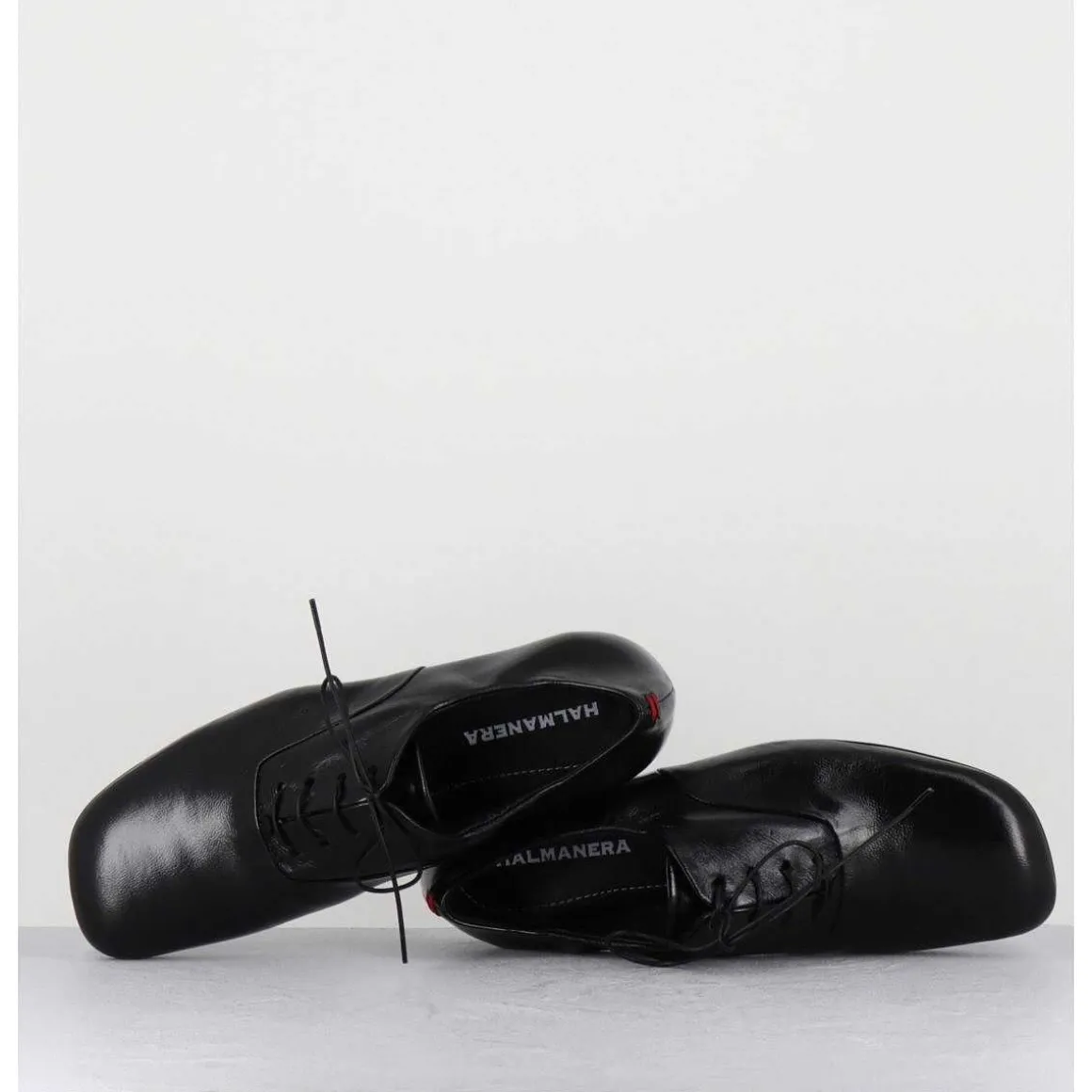 Derbies Plats En Cuir Souple Noir - Maya 04 Glaze Nero
