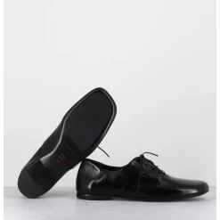 Derbies Plats En Cuir Souple Noir - Maya 04 Glaze Nero