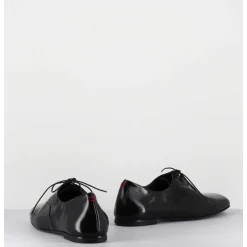 Derbies Plats En Cuir Souple Noir - Maya 04 Glaze Nero