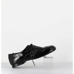 Derbies Plats En Cuir Vernis Souple Noir - 60364 Nappalak Nero