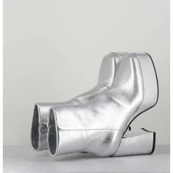 Disco Boots A Plateforme Cuir Argent - Care Argento