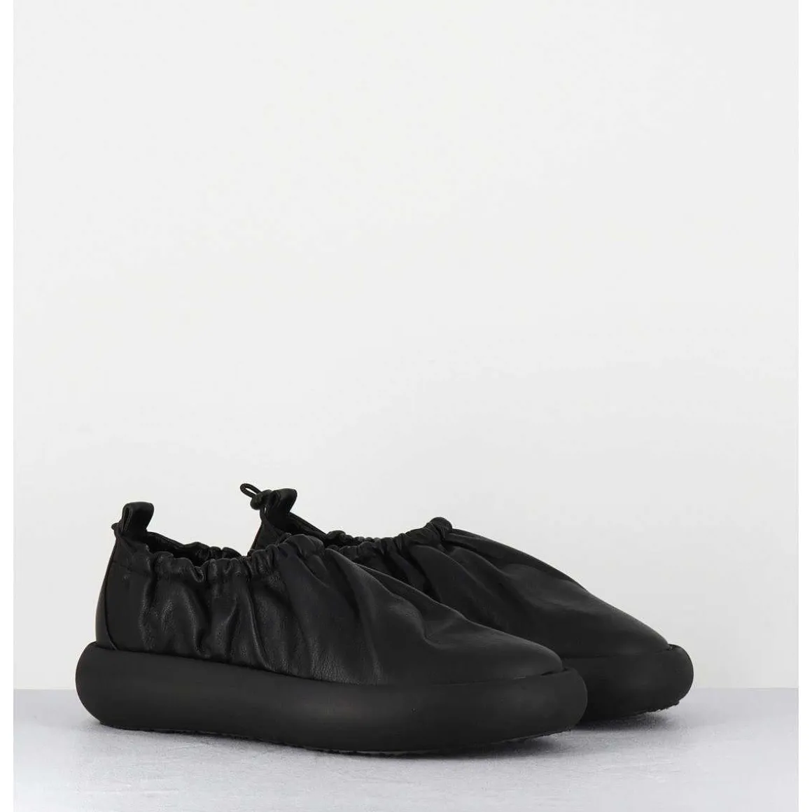 Elastic Donut Shoe Cuir Noir - 1C6854D Travel Black