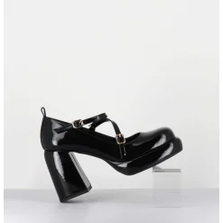 Mary-Jane A Plateforme En Cuir Vernis Noir - Abra Vernice Nero