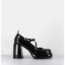 Mary-Jane A Plateforme En Cuir Vernis Noir - Abra Vernice Nero
