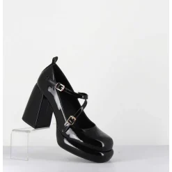 Mary-Jane A Plateforme En Cuir Vernis Noir - Abra Vernice Nero