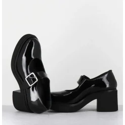 Mary-Jane A Talon En Cuir Vernis Noir - Al118 Vernice Nero