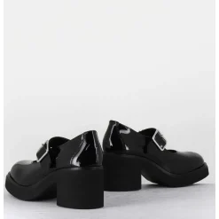 Mary-Jane A Talon En Cuir Vernis Noir - Al118 Vernice Nero