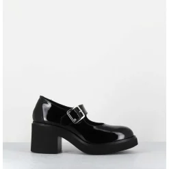 Mary-Jane A Talon En Cuir Vernis Noir - Al118 Vernice Nero