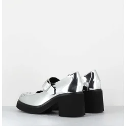Mary-Jane A Talon En Cuir Glace Miroir Argent - Al111 Superlux Argento
